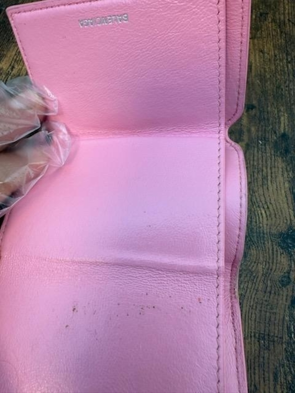 Balenciaga Pink Pebbled Leather Wallet - Picture 6 of 12
